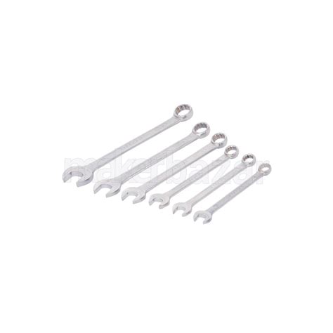 Taparia: CSS-6 Steel Combination Spanner Set 8 to 17 (Silver, Pack of