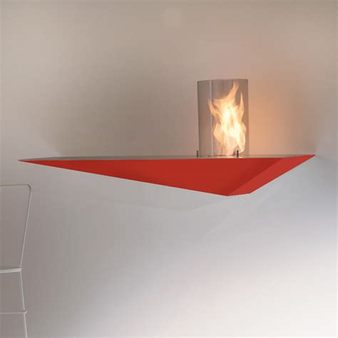 Wall Bioethanol Fireplace with Modern Design in Steel