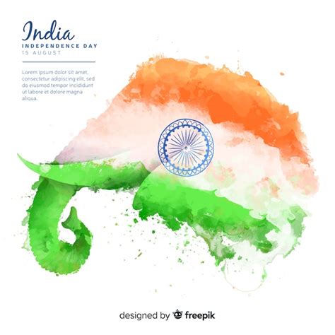 Independence day of india background watercolor style | Free Vector