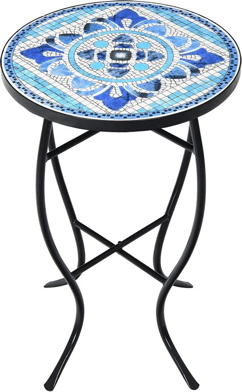 Buy Giantex Outdoor Side Table, Mosaic Patio Table, 14inch Accent Table ...