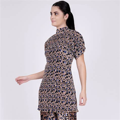 Beige Animal Print Top – First Resort by Ramola Bachchan
