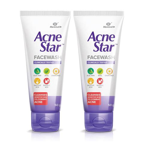 Acnestar Mankind Unisex Face Wash - (50 Gr, 2 Pc) : Amazon.in: Beauty