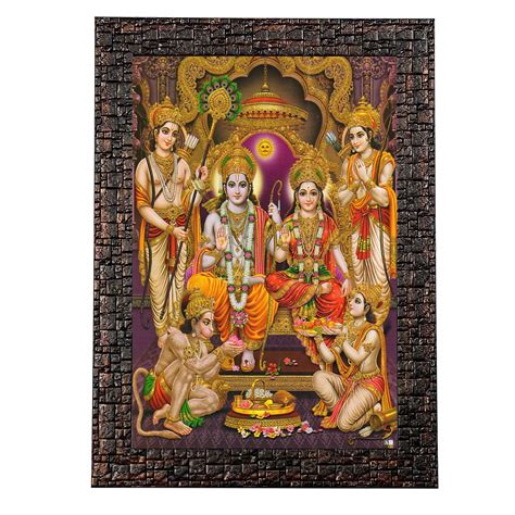 Creative Arts n Frames Lord Ram Pariwar Framed Synthetic Wood Photo ...