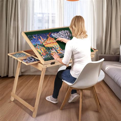 Amazon.com: lukar 1500 Piece Puzzle Table with 6 Drawers, Portable ...