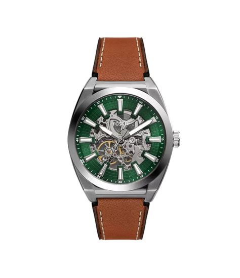 ME3261 Fossil | Everett Automatic Brown Leather Watch (Men) – Sai ...
