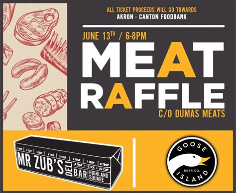 Goose Island Meat Raffle at Zubs!, 795 W Market St, Akron, OH, United ...