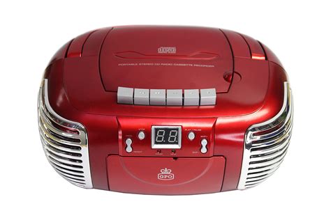 Buy GPO PCD299 Portable Retro Boombox CD Player, Radio and Cassette ...