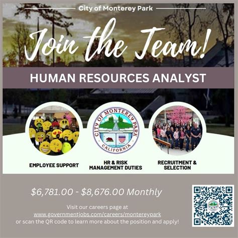 #montereyparkhr #mpkhr #jobs #hiring #humanresources #hr #recruitment ...