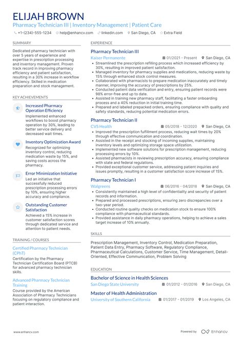 24 Pharmacy Technician Resume Examples & Guide for 2025