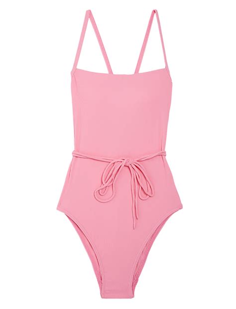 Buy Ribbed Padded Square Neck Swimsuit at Marks & Spencer
