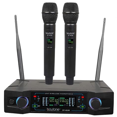 Boytone BT-46UM UHF Digital Channel Wireless Microphone System - Dual ...