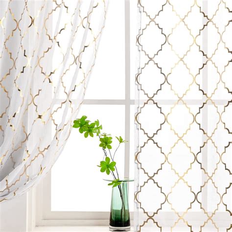 Buy Kotile Moroccan Sheer Curtains 84-Inch Length for Living Room - Rod ...