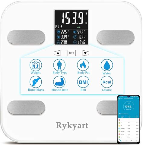 Buy Scale for Body Weight and Fat, Rykyart Touch Screen & App Dual-Mode ...