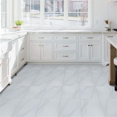 White Kitchen Floor Tiles
