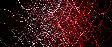 Download wallpaper 2560x1080 lines, waves, threads, glow, light ...