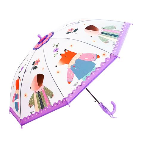 Ms.Foxy Transparent Style Purple Umbrella for Kids - Little Surprise Box
