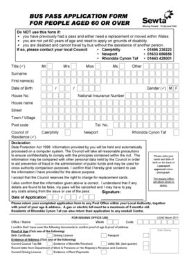 Bus Pass Application Form - Fill Online, Printable, Fillable, Blank ...