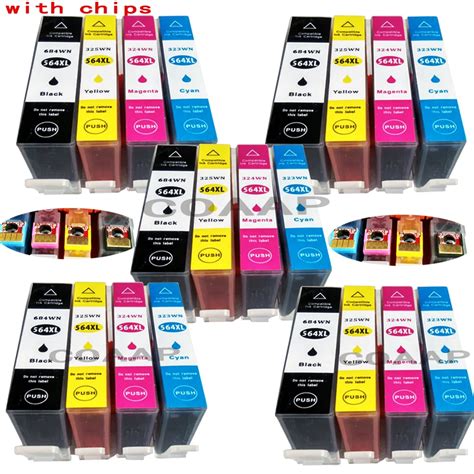 4 Full Set + 4BK Compatible ink Cartridge for HP 564 XL Photosmart 5511 ...