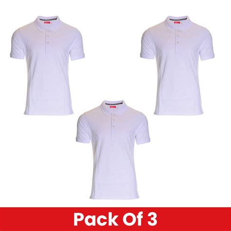 Mens Polo Shirts Pack of 3 Pure Cotton Short Sleeve Multipack Polo ...