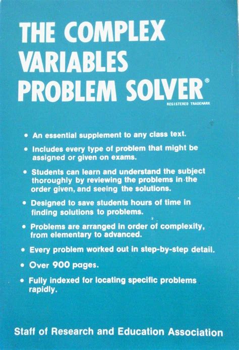 Image result for Complex Variables Problem-Solver