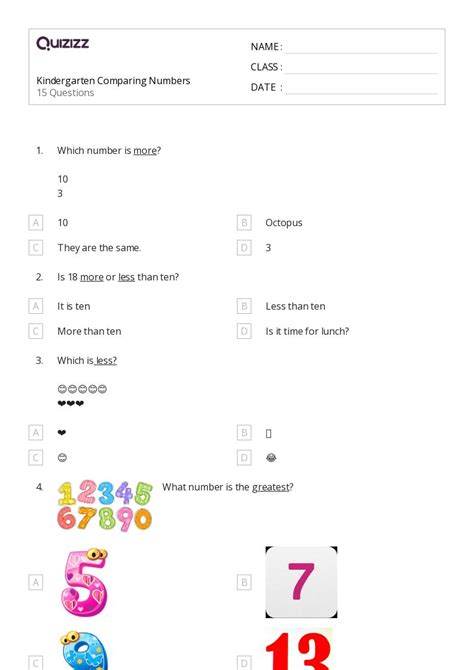 Image result for Kindergarten Comparing Numbers Lesson