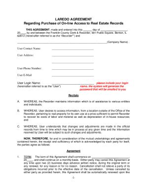 Fillable Online Agreement Regarding Purchase of on-line Access to Real ...