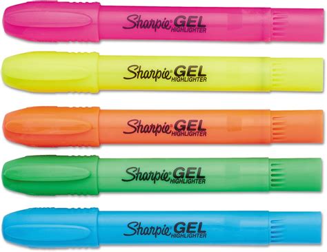 Buy Sharpie 1803277 Gel Highlighter, Assorted Colors, 5 Per Set Online ...