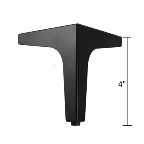 Ferio Heavy Stainless Steel Black Sofa Leg for Furniture Fitting 4 Inch ...