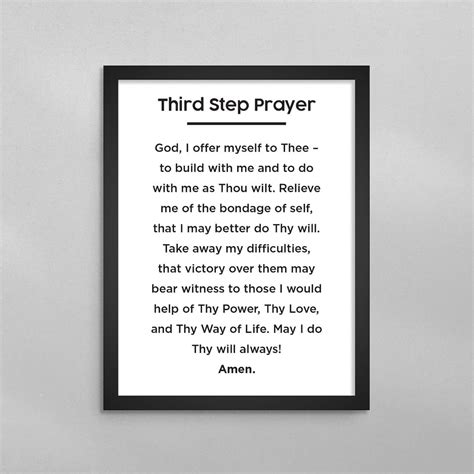 3rd Step Prayer Minimal Poster - AA NA Third - Alcoholics and Narcotics ...