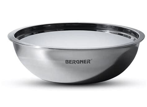 BERGNER Argent Triply 16 cm Tasla/Kadai, 1 Liters Cook/Serve, Stainles ...