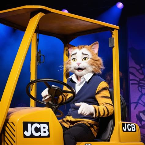 Cats Musical Character Driving a JCB | Stable Diffusion Online