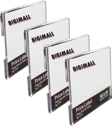 BIGIMALL 6X4 - inches- 4 pcs Wall Mount Shelf Acrylic Sign Holder Price ...