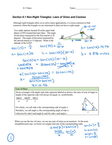 8.1 Precalculus Notes - 8 Notes Name:_____________________ Section 8 ...