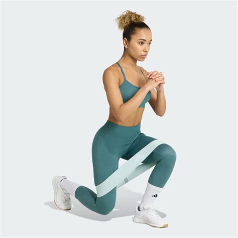 adidas Workout Essentials Light-Support Knit Bra - Green | Free ...