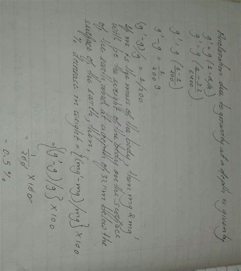 [Solved] Find the percentage decrease in the weight of the body when ...