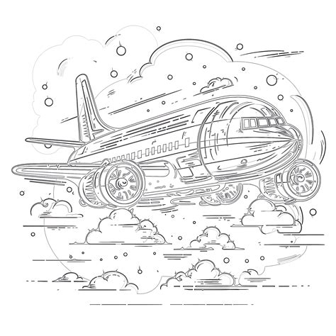Airplane Coloring Pages Free Coloring Page | Coloring Pages Mimi Panda