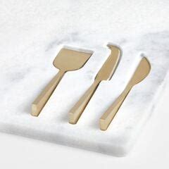 Octavia Marble Serving Board With Cheese Knives | Crate and Barrel UAE