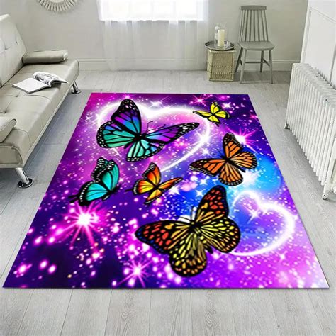 1pc Colorful Butterfly Plush Carpet: Soft, Thick, Very Suitable For ...