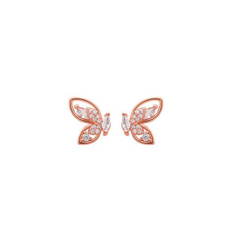 Buy the Rose Gold Little Wings Earrings - Silberry
