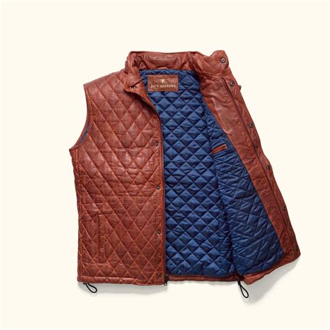 Leather Quilted Vest – Highlands in Whiskey Brown | Buffalo Jackson