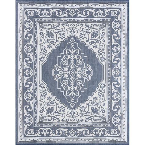 Tayse Eco 8 X 10 (ft) Navy Indoor/Outdoor Area Rug ECO1605 8X10 at ...