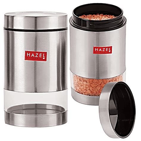 Buy Hazel Stainless Steel Transparent See Through Container - Silver ...