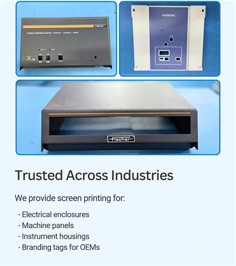 In-House Machine Screen Printing Services for Sheet Metal Components ...
