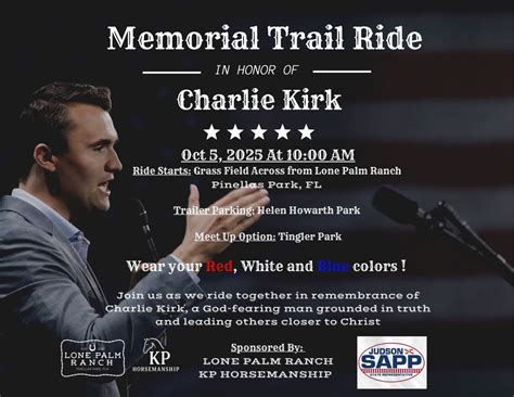 Memorial Trail Ride in Remembrance of Charlie Kirk , Helen Howarth ...