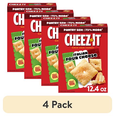 (4 pack) Cheez-It Italian Four Cheese Crackers, Baked Snack Crackers ...