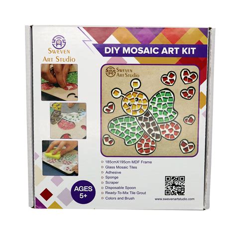 Butterfly DIY Mosaic Art Kit for 5+ Ages Kids, Creative Art & Craft Kit ...