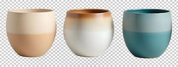 Ceramic plant pots isolated on transparent background | Premium AI ...
