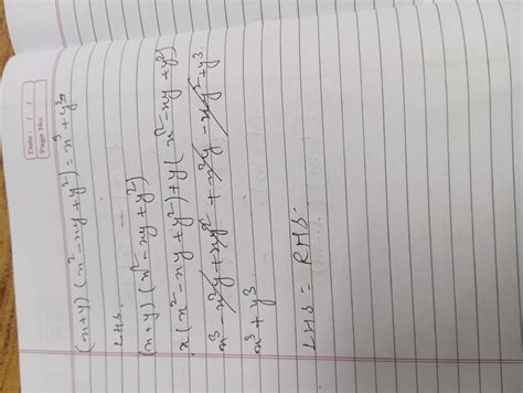 Show (x+y) (xsq-xy+ysq) =xcube+ysq (math) - Brainly.in