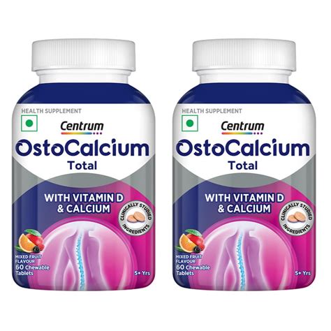 Buy Centrum OstoCalcium Total Chewable 60 Tablets (Pack of 2) for INR ...