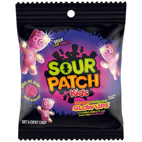 Sour Patch Kids Glow Ups Strawberry-Watermelon Soft & Chewy Candy ...